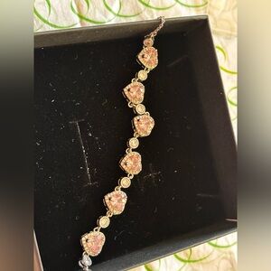 Elegant silver and Pink Bracelet